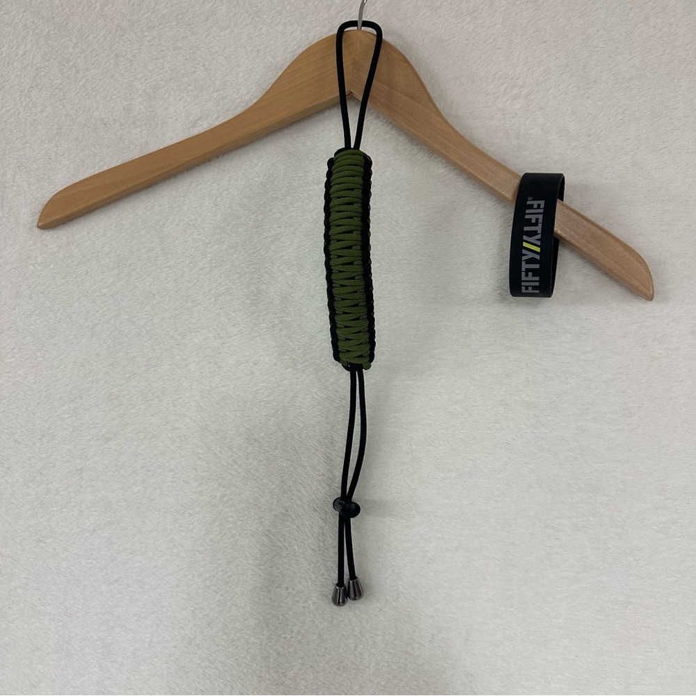Fifty fifty Black and green Paracord Tumbler holder handle